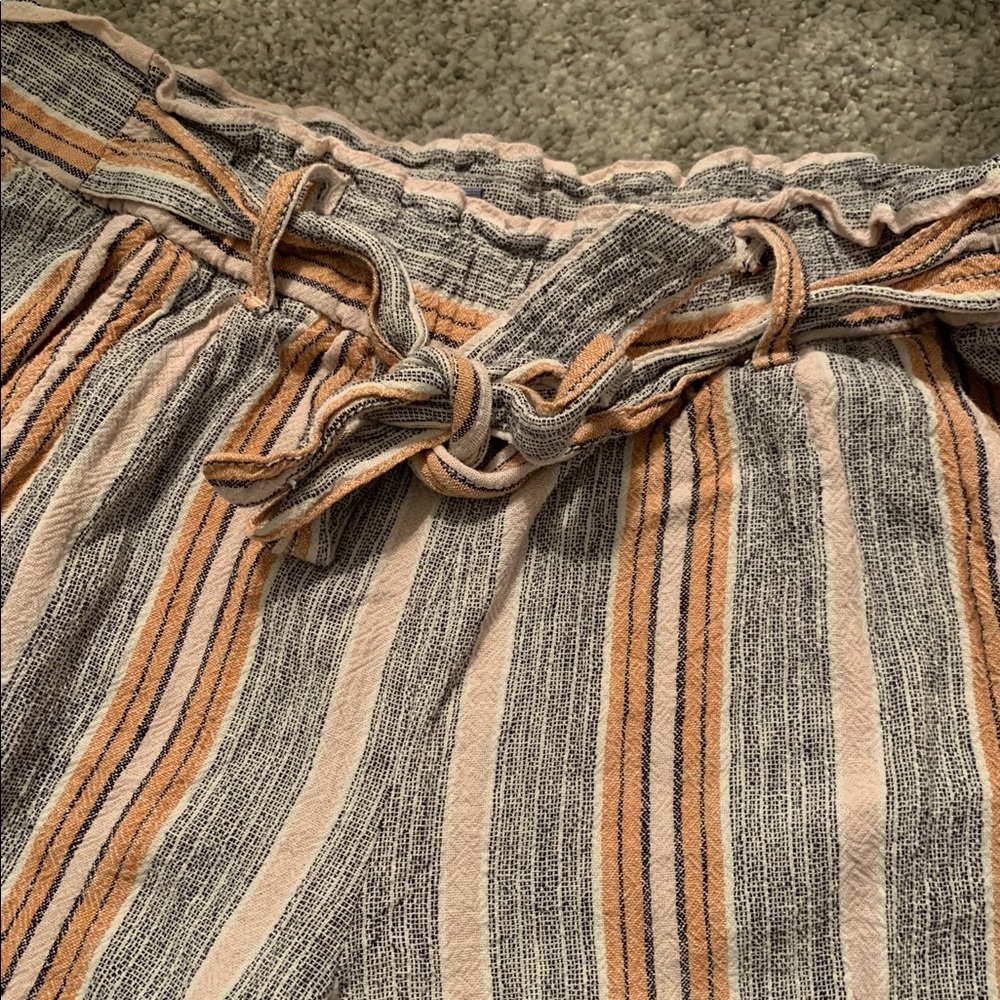 Flowy Tie-Up Striped Wide-Leg summer Pants